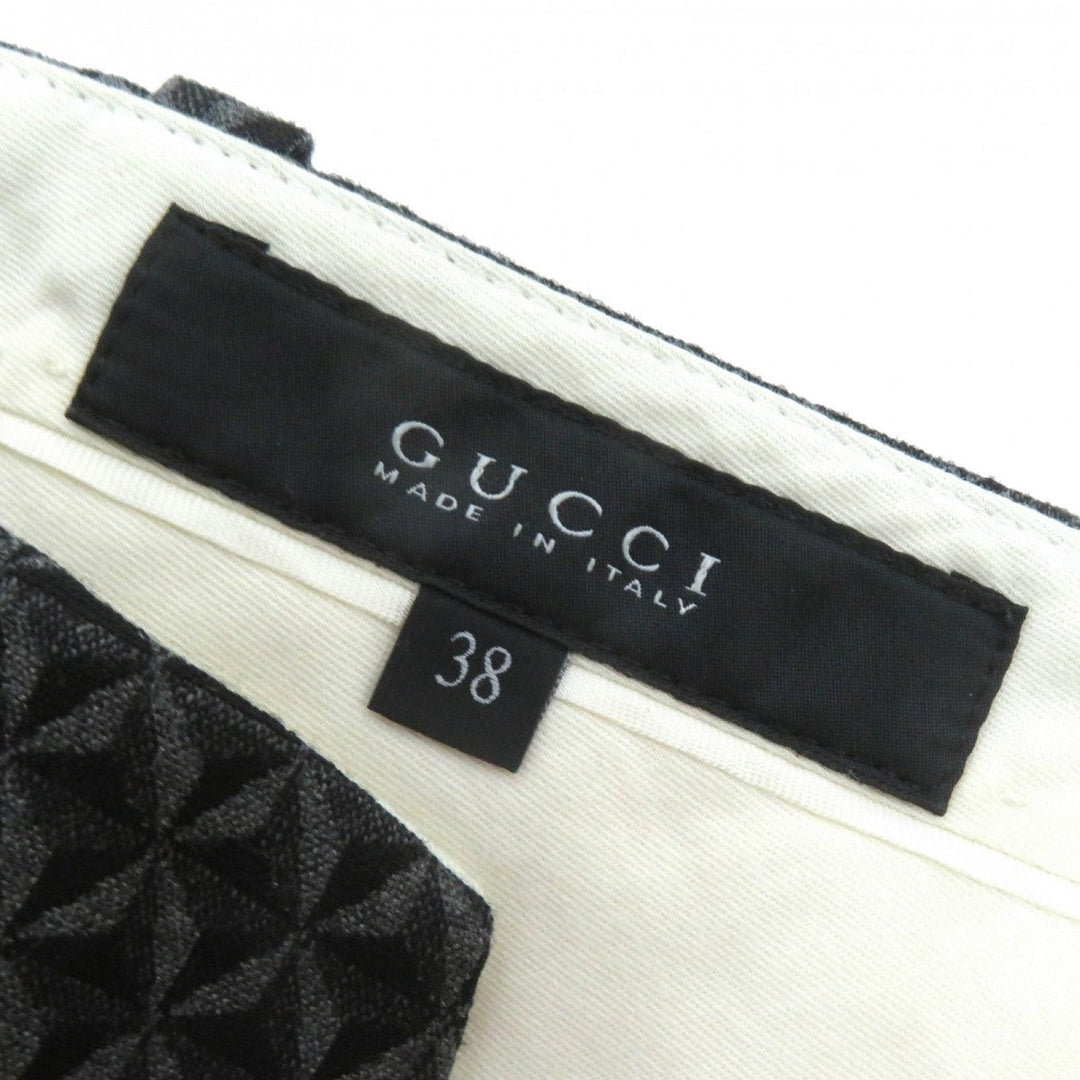 GUCCI Pants 367794 Outer: 55% wool, Outer: 44% rayon, Outer: 1% polyurethane, Lining: 67% rayon, Lining: 33% polyester Black Grey Women 38 Used Authentic