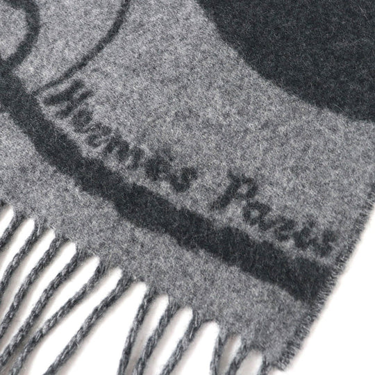 HERMES Scarf Main: 100% cashmere Anthracite/Gris Cine Click crack mens Used Authentic