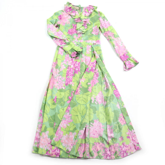 GUCCI one piece 648925 Main: 100% silk multicolor Women 36 Used Authentic