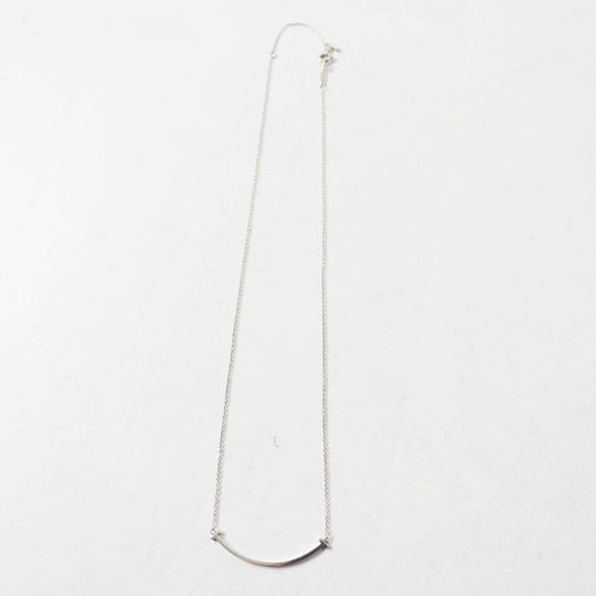 TIFFANY&Co. Necklace Main�FAG925 Silver T Smile Women Used Authentic