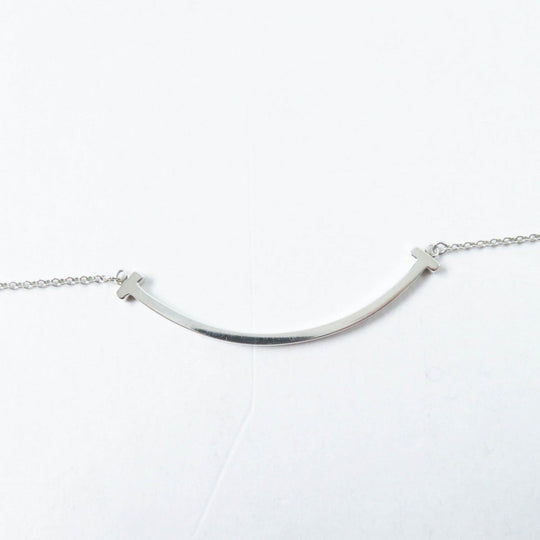 TIFFANY&Co. Necklace Main�FAG925 Silver T Smile Women Used Authentic
