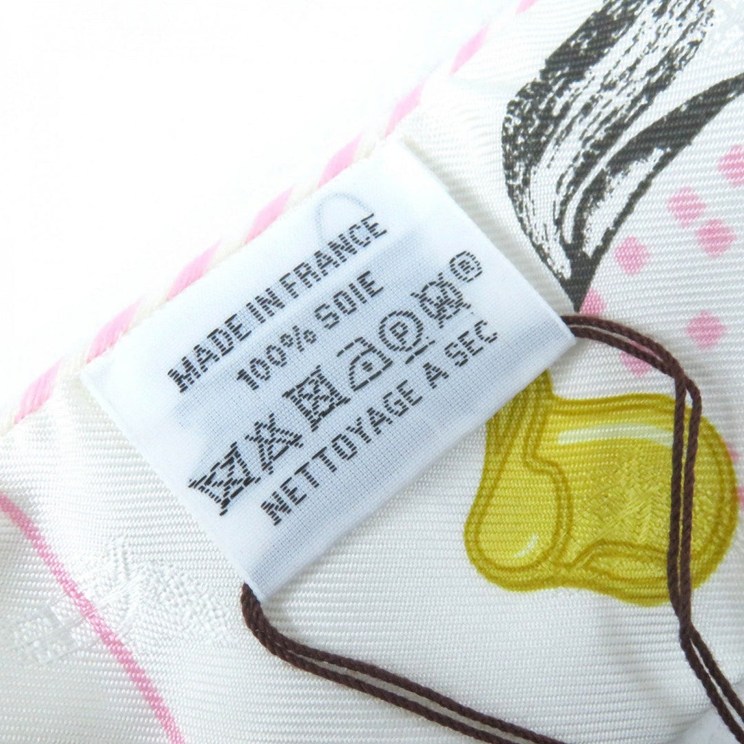 HERMES scarf Main: 100% silk, - White pink Twilly Garde Robe Pop Garde Robe Pop Women Used Authentic