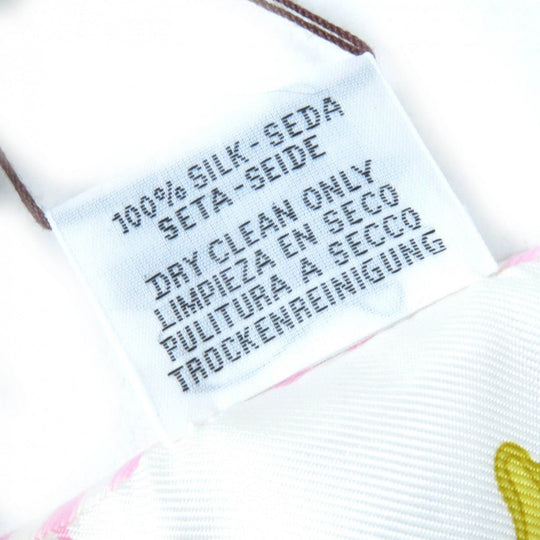 HERMES scarf Main: 100% silk, - White pink Twilly Garde Robe Pop Garde Robe Pop Women Used Authentic