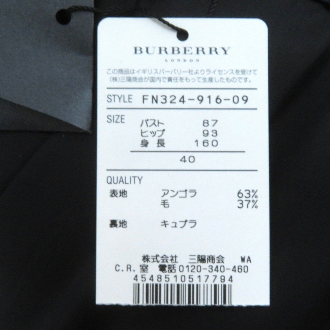 BURBERRY LONDON coat Outer: 63% Angora, Outer: 37% Wool, Lining: Cupra black Women 40 Used Authentic