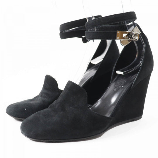 HERMES pumps Main: Suede leather black Kelly Metal/Wedge Sole Baby 90 Women No size listed Used Authentic