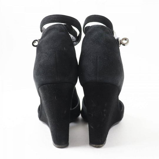 HERMES pumps Main: Suede leather black Kelly Metal/Wedge Sole Baby 90 Women No size listed Used Authentic