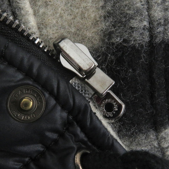 DOLCE&GABBANA Jacket Outer: 93% polyamide (nylon), Outer: 3% acrylic, Outer: 3% wool, Outer: 1% elastane (polyurethane), Lining: 71% wool black mens 48 Used Authentic