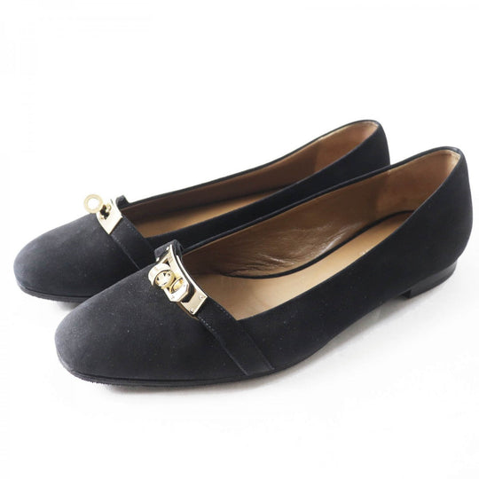 HERMES pumps 36H 202101Z Main: Suede leather black bilbao Women 36.5 Used Authentic