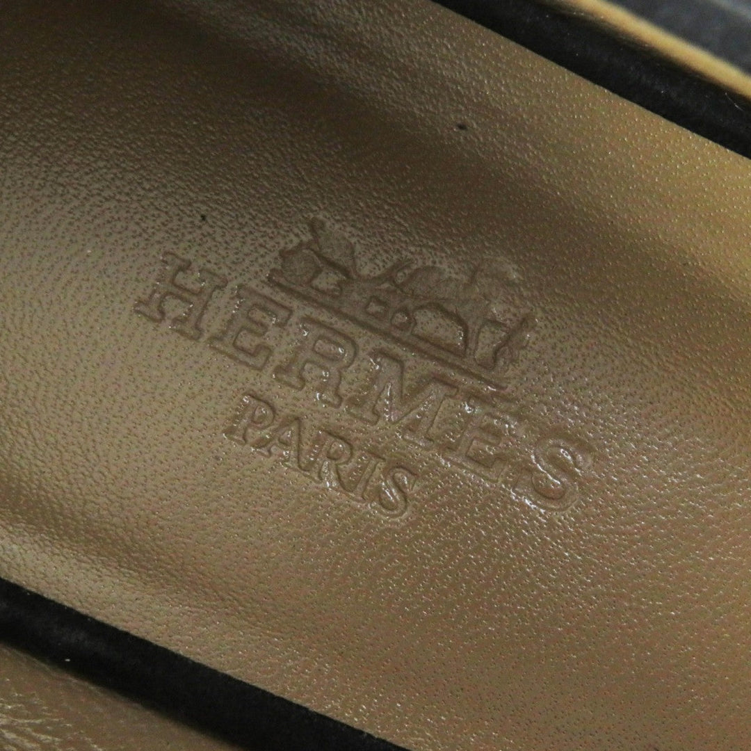 HERMES pumps 36H 202101Z Main: Suede leather black bilbao Women 36.5 Used Authentic