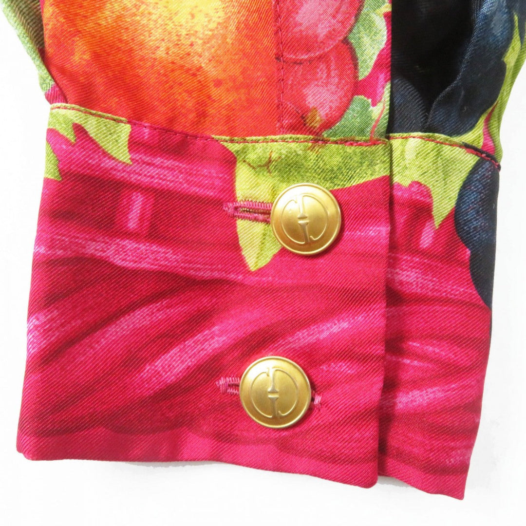 GUCCI Long sleeve shirt Main: 100% silk red multi Tom Ford Women Used Authentic