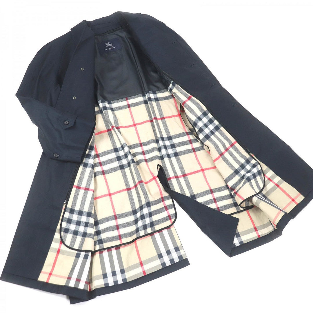 BURBERRY LONDON coat Outer: 100% cotton, Lining: cotton, Lining: polyester, Lining: 90% wool, Lining: 10% cashmere Dark navy mens Used Authentic