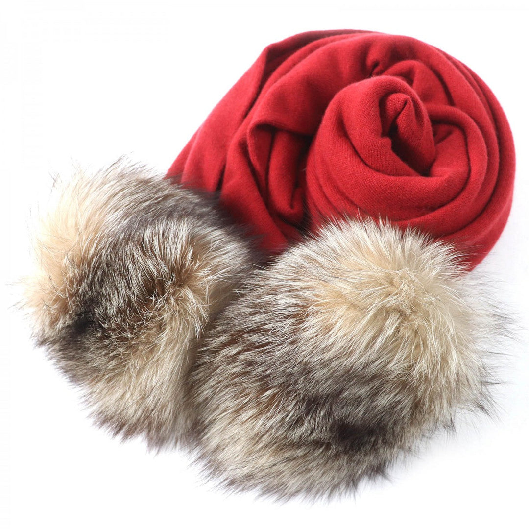 HERMES Scarf cashmere Red