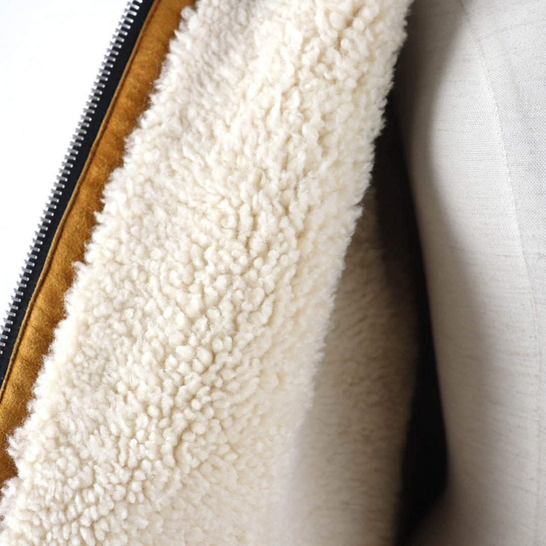 COACH Mouton jacket 23135 Main: Wool, Leather part: Sheepskin, Leather part: Cowhide Ivory light brown Women Used Authentic