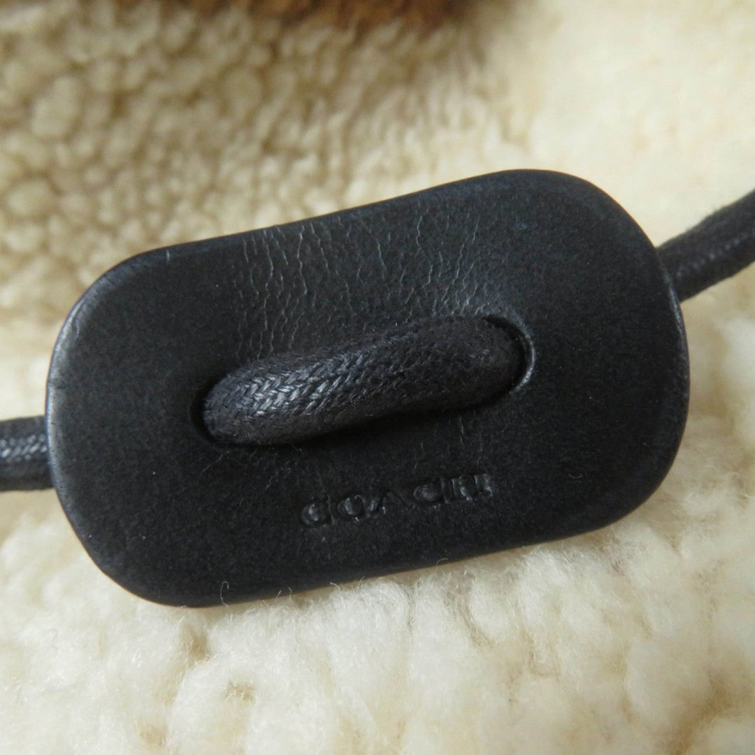 COACH Mouton jacket 23135 Main: Wool, Leather part: Sheepskin, Leather part: Cowhide Ivory light brown Women Used Authentic