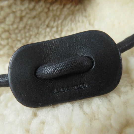 COACH Mouton jacket 23135 Main: Wool, Leather part: Sheepskin, Leather part: Cowhide Ivory light brown Women Used Authentic