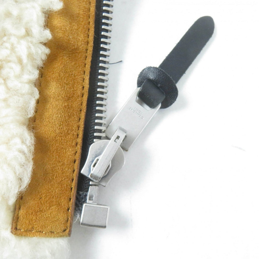 COACH Mouton jacket 23135 Main: Wool, Leather part: Sheepskin, Leather part: Cowhide Ivory light brown Women Used Authentic