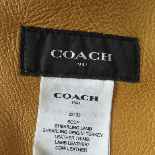 COACH Mouton jacket 23135 Main: Wool, Leather part: Sheepskin, Leather part: Cowhide Ivory light brown Women Used Authentic