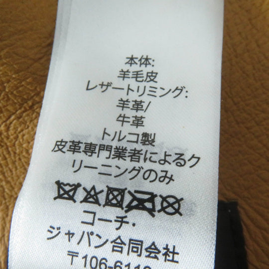 COACH Mouton jacket 23135 Main: Wool, Leather part: Sheepskin, Leather part: Cowhide Ivory light brown Women Used Authentic