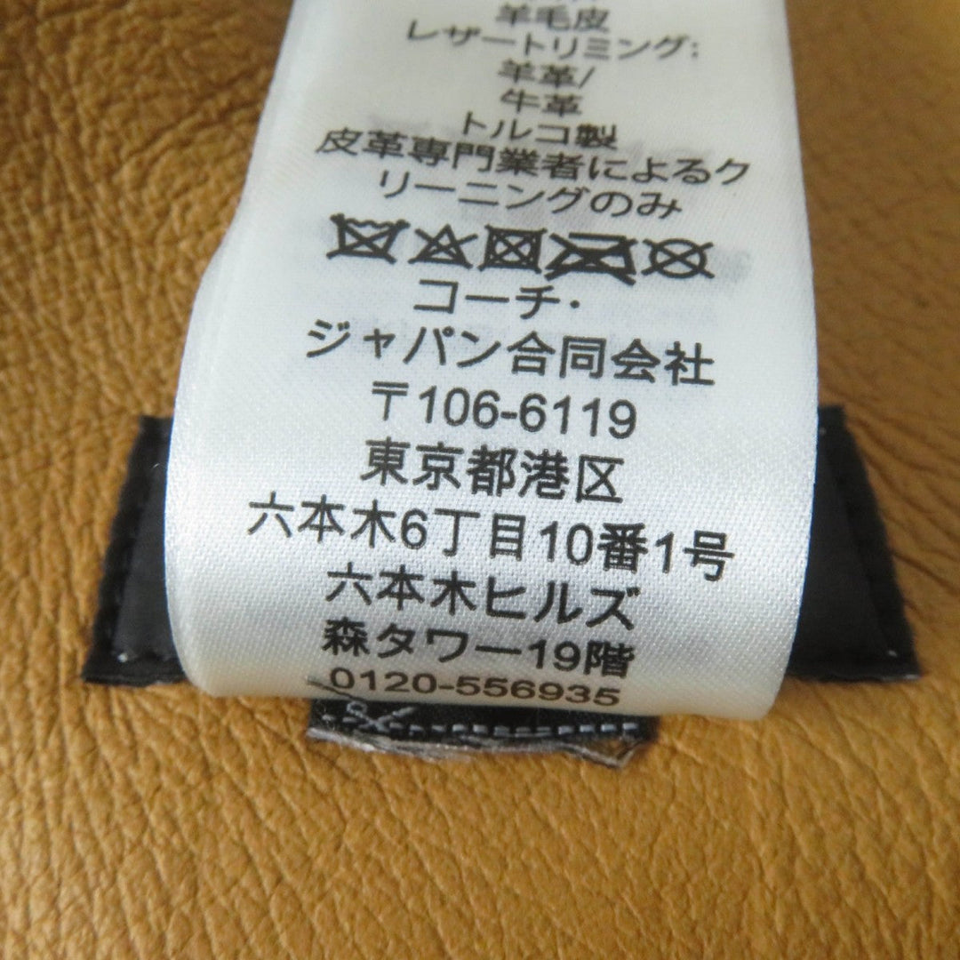 COACH Mouton jacket 23135 Main: Wool, Leather part: Sheepskin, Leather part: Cowhide Ivory light brown Women Used Authentic