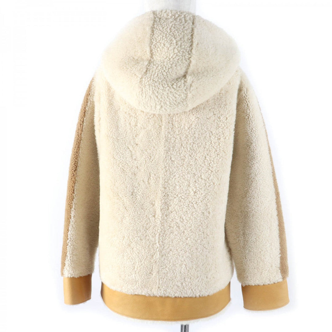 COACH Mouton jacket 23135 Main: Wool, Leather part: Sheepskin, Leather part: Cowhide Ivory light brown Women Used Authentic