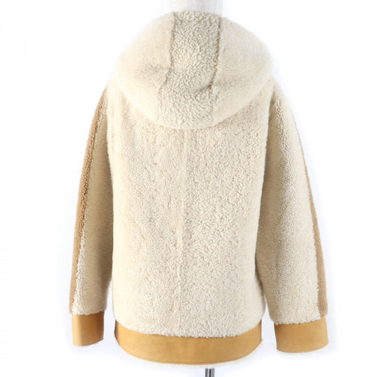 COACH Mouton jacket 23135 Main: Wool, Leather part: Sheepskin, Leather part: Cowhide Ivory light brown Women Used Authentic