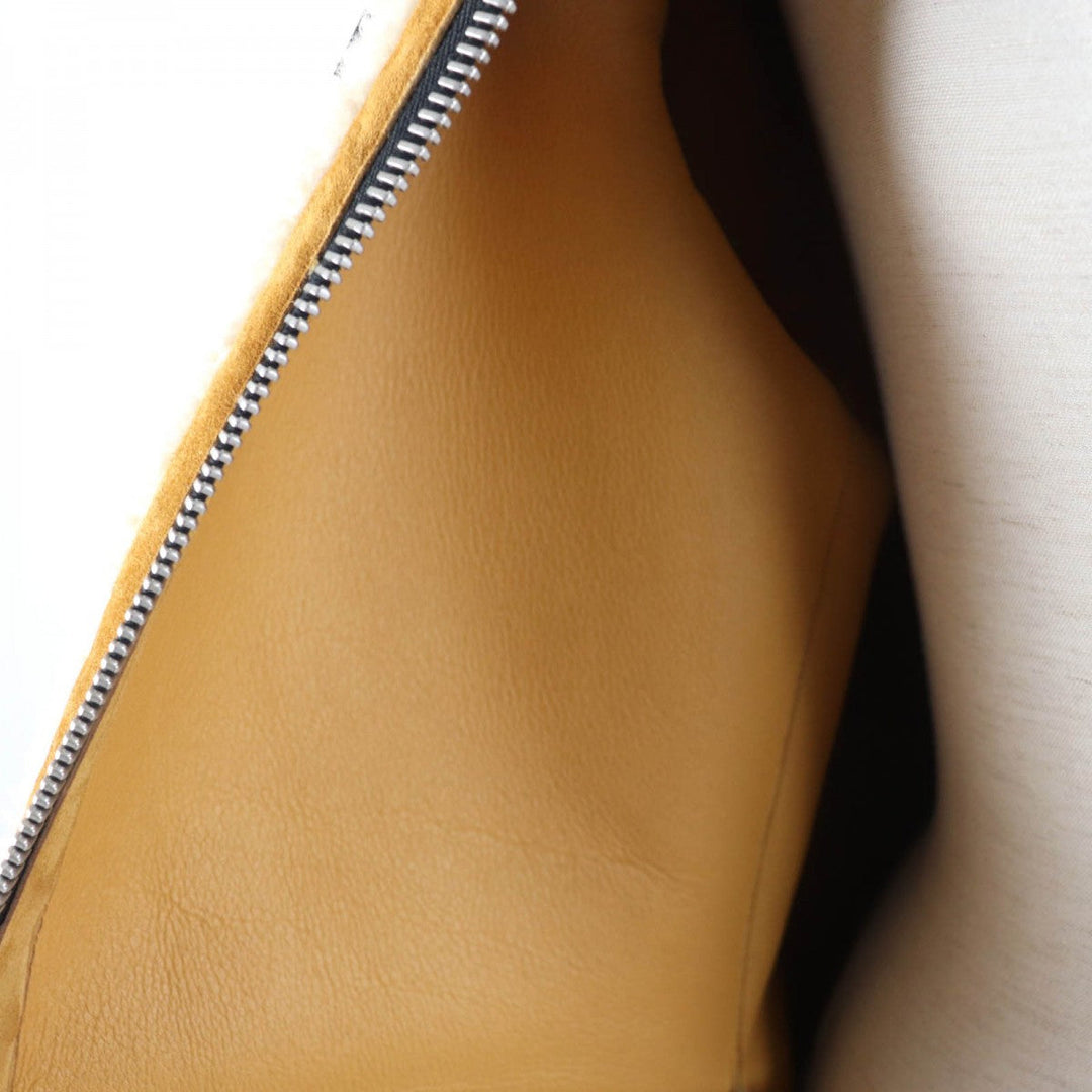 COACH Mouton jacket 23135 Main: Wool, Leather part: Sheepskin, Leather part: Cowhide Ivory light brown Women Used Authentic