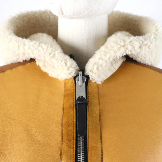 COACH Mouton jacket 23135 Main: Wool, Leather part: Sheepskin, Leather part: Cowhide Ivory light brown Women Used Authentic