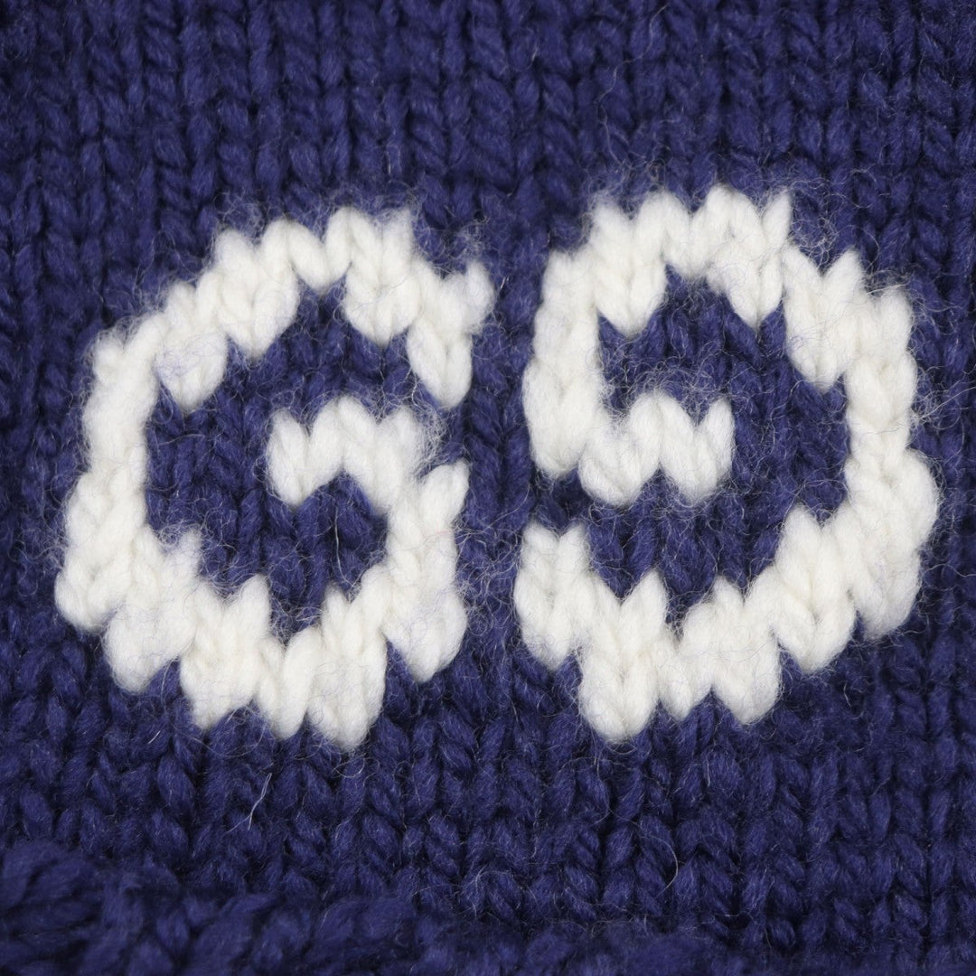 GUCCI Knit cap 602886 Main: 100% wool Navy GG LOGO KNIT BAENIE mens M Used Authentic