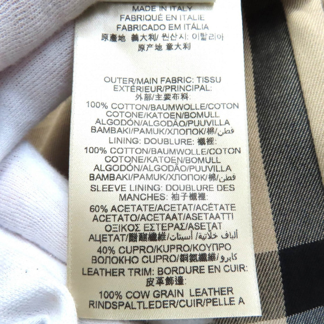 BURBERRY LONDON trench coat 3955590 Outer: 100% cotton, Lining: 100% cotton, Sleeve lining: 60% acetate, Sleeve lining: 40% cupra, Leather part: cowhide beige Women 38 Used Authentic
