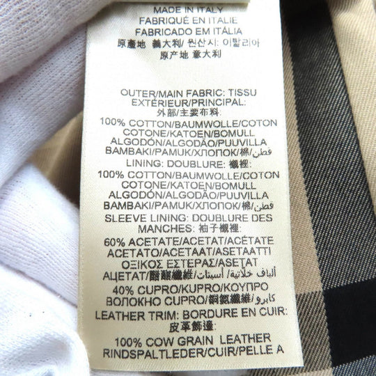 BURBERRY LONDON trench coat 3955590 Outer: 100% cotton, Lining: 100% cotton, Sleeve lining: 60% acetate, Sleeve lining: 40% cupra, Leather part: cowhide beige Women 38 Used Authentic