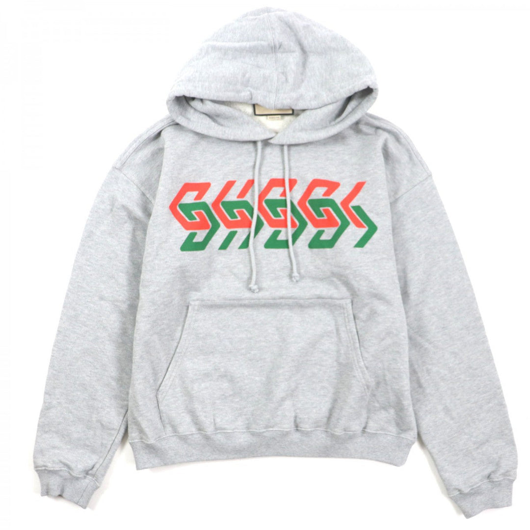GUCCI Hoodie 715911 Main: 100% cotton, part: 97% cotton, part: 3% polyurethane gray mens S Used Authentic