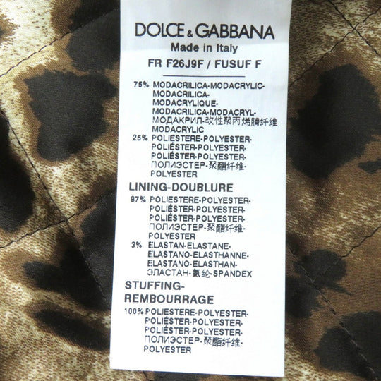 DOLCE&GABBANA Jacket Outer: 75% modacrylic, Outer: 25% polyester, Lining: 97% polyester, Lining: 3% elastane (polyurethane), Filling: 100% polyester black Women 36 Used Authentic