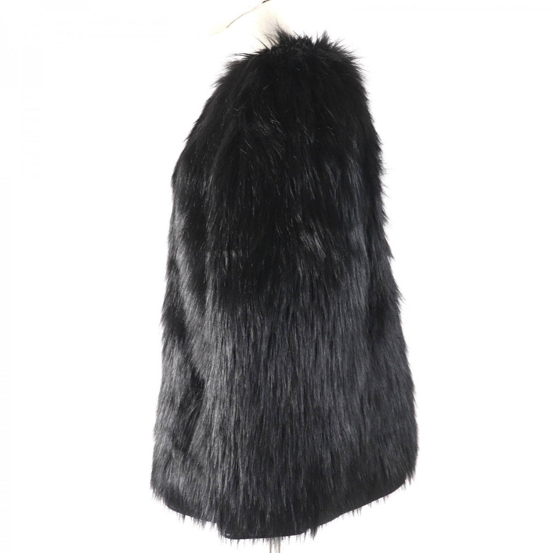 DOLCE&GABBANA Jacket Outer: 75% modacrylic, Outer: 25% polyester, Lining: 97% polyester, Lining: 3% elastane (polyurethane), Filling: 100% polyester black Women 36 Used Authentic