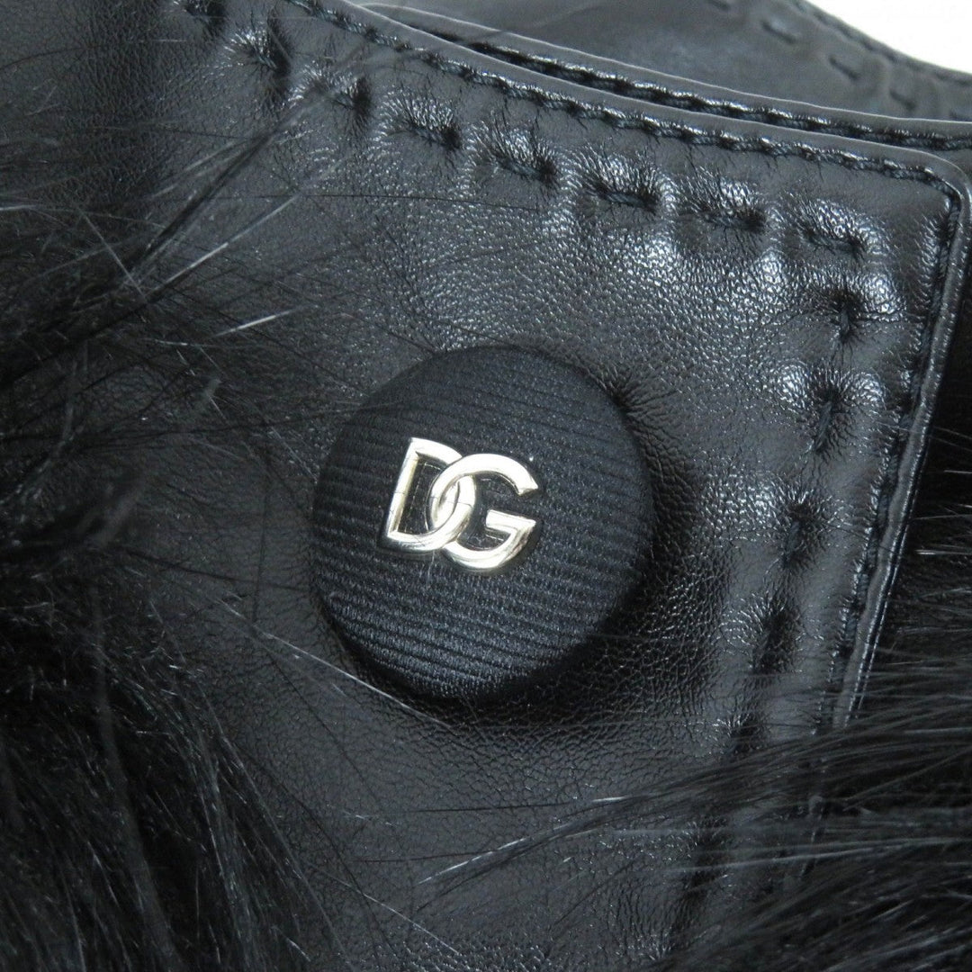 DOLCE&GABBANA Jacket Outer: 75% modacrylic, Outer: 25% polyester, Lining: 97% polyester, Lining: 3% elastane (polyurethane), Filling: 100% polyester black Women 36 Used Authentic