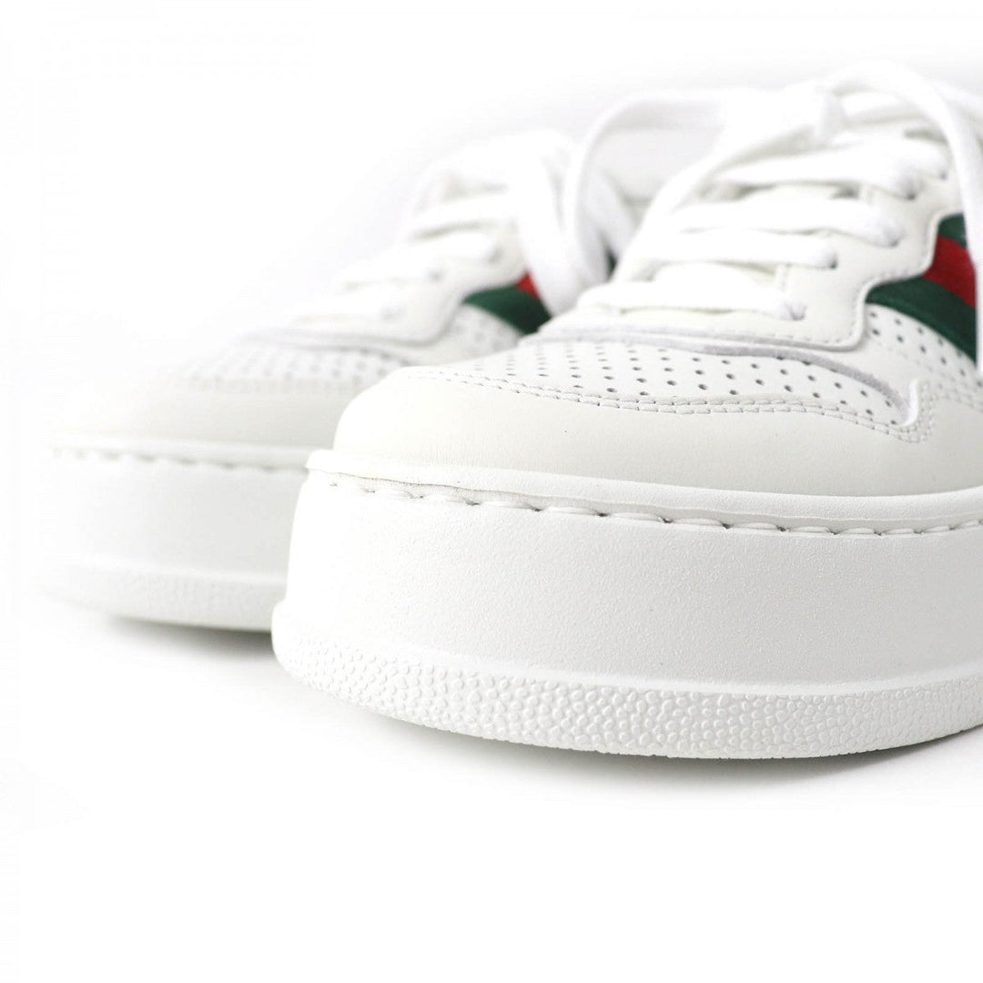 GUCCI Low cut sneakers 670415 Main: Leather White Blue Green Red Women 34.5 Used Authentic