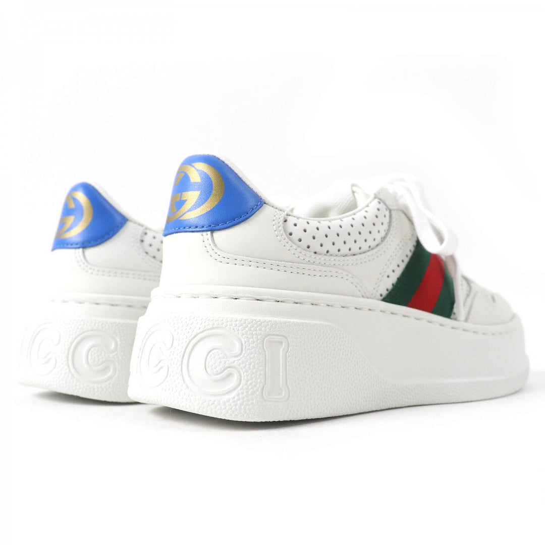 GUCCI Low cut sneakers 670415 Main: Leather White Blue Green Red Women 34.5 Used Authentic
