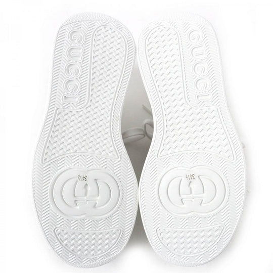 GUCCI Low cut sneakers 670415 Main: Leather White Blue Green Red Women 34.5 Used Authentic