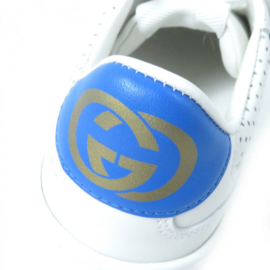 GUCCI Low cut sneakers 670415 Main: Leather White Blue Green Red Women 34.5 Used Authentic