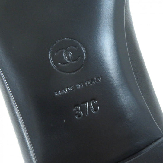 CHANEL pumps G02819 leather black ballerina 37