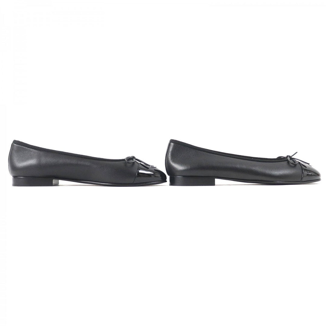 CHANEL pumps G02819 leather black ballerina 37