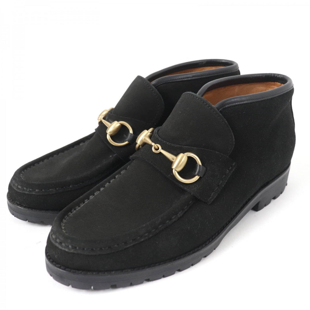 GUCCI short boots 104 0088 Suede leather black 36.5
