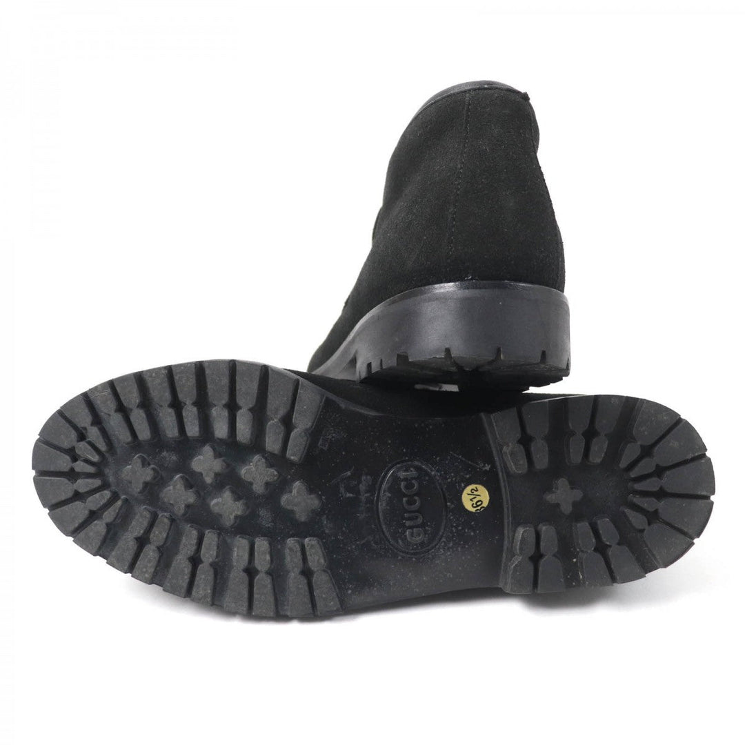 GUCCI short boots 104 0088 Suede leather black 36.5