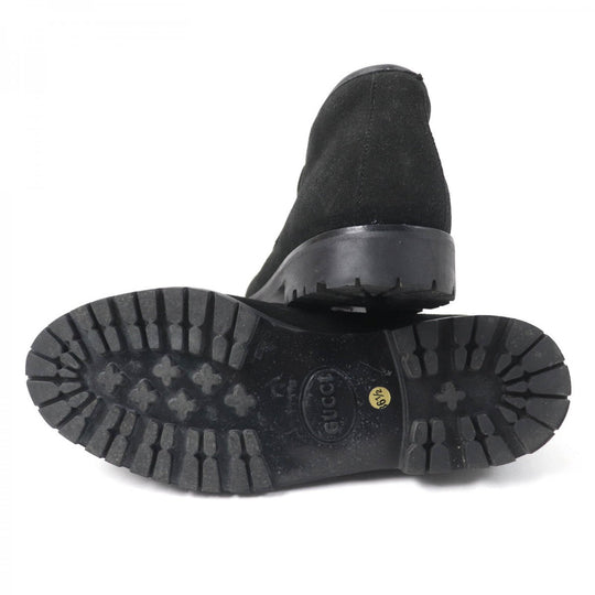 GUCCI short boots 104 0088 Suede leather black 36.5