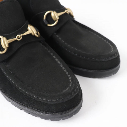 GUCCI short boots 104 0088 Suede leather black 36.5