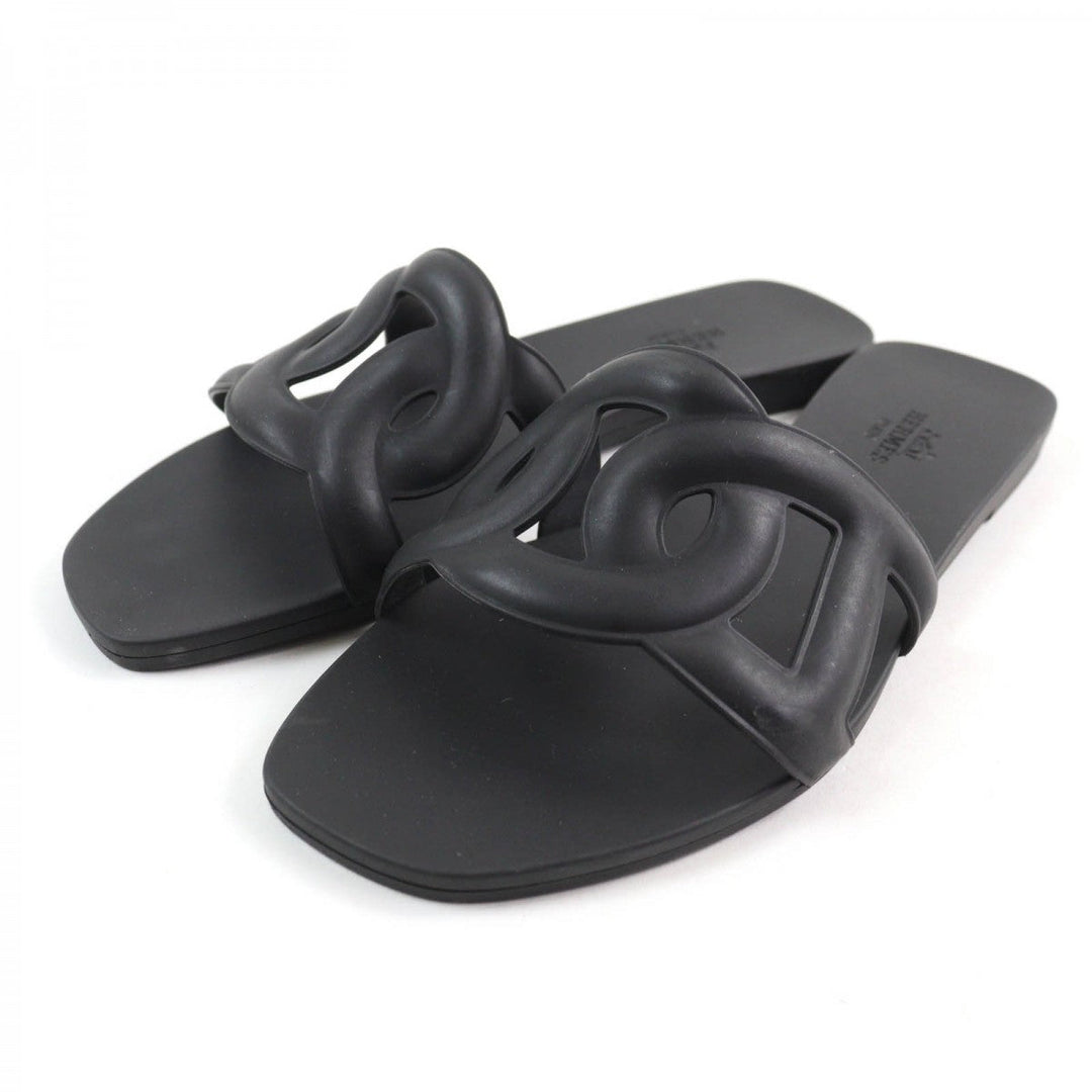 HERMES Sandals Main: Rubber black Aloha Women 35 Used Authentic
