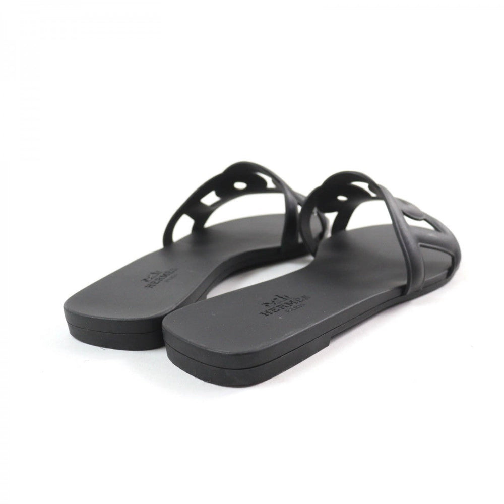 HERMES Sandals Main: Rubber black Aloha Women 35 Used Authentic