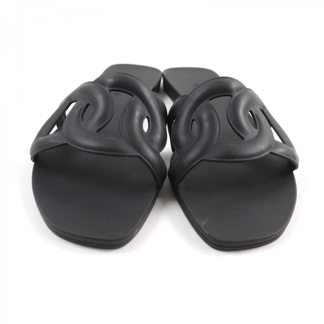 HERMES Sandals Main: Rubber black Aloha Women 35 Used Authentic