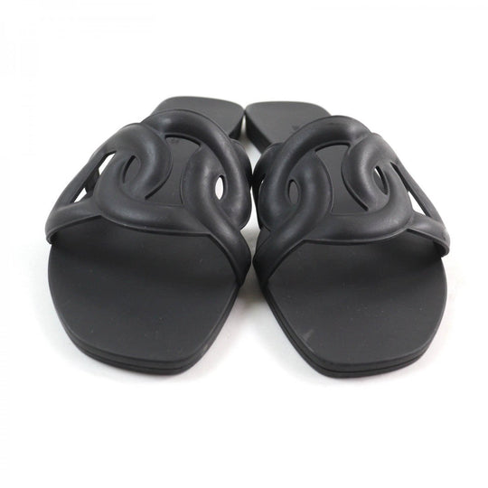HERMES Sandals Main: Rubber black Aloha Women 35 Used Authentic