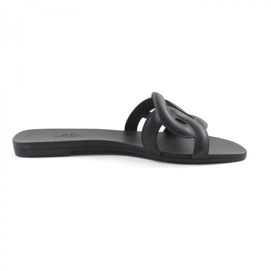 HERMES Sandals Main: Rubber black Aloha Women 35 Used Authentic