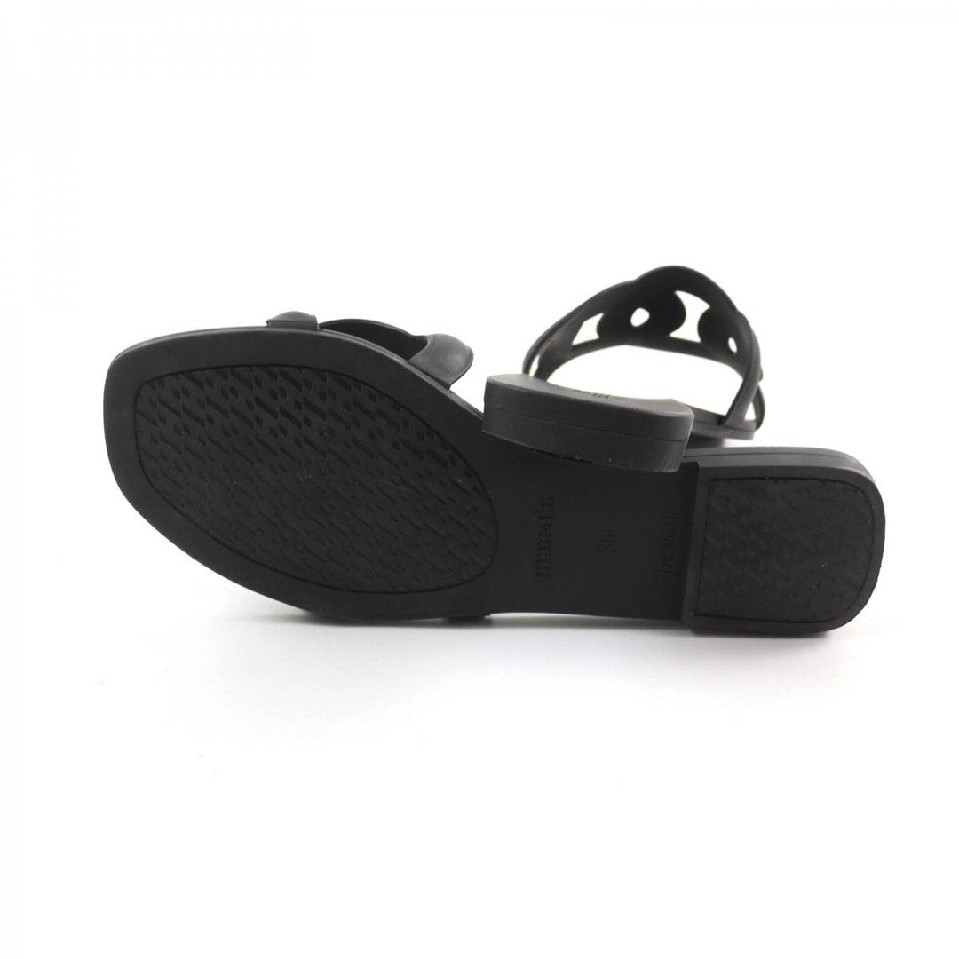 HERMES Sandals Main: Rubber black Aloha Women 35 Used Authentic